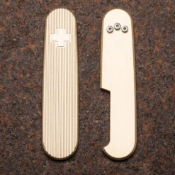 Daily Customs Pinstripe Bronze Handles For 91.2 Mm Swiss Army Knives