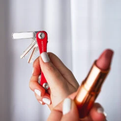 KeySmart NanoFile Keychain Nail File And Mirror 12 KeySmart NanoFile Keychain Nail File And Mirror -Professional Kitchen Tool Store KS112SS KeySmart NanoFile Mirror in Use