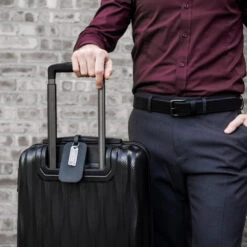 KeySmart RecoverID Anonymous Lost And Found Tag -Professional Kitchen Tool Store KS701SS KeySmart RecoverID Tag on Luggage