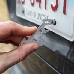 KeySmart AllTul Dino Keychain Multi-tool -Professional Kitchen Tool Store KS824 SS DNO Lifestyle PhillipsHead LicensePlate