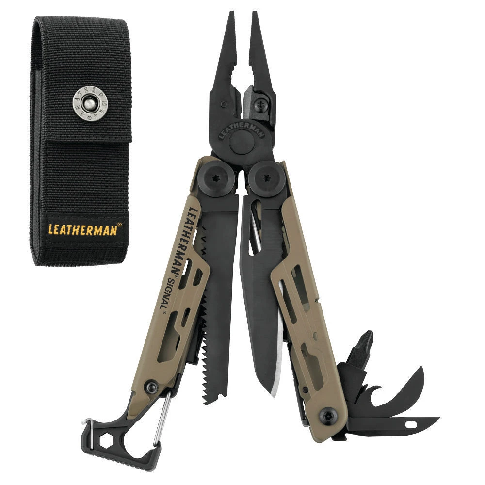 Leatherman Coyote Tan Signal Multi-Tool With Nylon Sheath 3 Leatherman Coyote Tan Signal Multi-Tool With Nylon Sheath