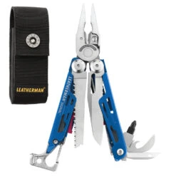 Leatherman Signal Multi-Tool With Nylon Sheath -Professional Kitchen Tool Store LT832739 Leatherman Signal Cobalt Open with Sheath