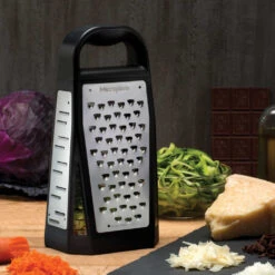 Microplane Elite Box Grater 10 Microplane Elite Box Grater -Professional Kitchen Tool Store MP34009 Microplane Elite Box Grater Coarse Side with Food