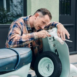 Victorinox Replica 1897 Limited Edition Swiss Army Knife -Professional Kitchen Tool Store SA01897J22 Victorinox Replica 1897 Knife in Use with Scooter