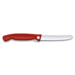 Swiss Classic 4.3" Foldable Paring Knife By Victorinox 15 Swiss Classic 4.3" Foldable Paring Knife By Victorinox -Professional Kitchen Tool Store VF67801F Red Folding Parer Open Back
