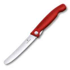 Swiss Classic 4.3" Foldable Serrated Paring Knife By Victorinox -Professional Kitchen Tool Store VF67831F Foldable Serrated Parer Open