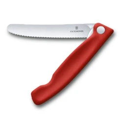 Swiss Classic 4.3" Foldable Serrated Paring Knife By Victorinox -Professional Kitchen Tool Store VF67831F Foldable Serrated Parer Red