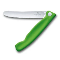Swiss Classic 4.3" Foldable Serrated Paring Knife By Victorinox -Professional Kitchen Tool Store VF67836F4 Foldable Serrated Parer Green