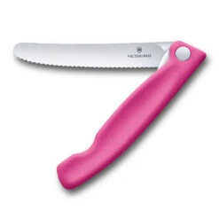 Swiss Classic 4.3" Foldable Serrated Paring Knife By Victorinox -Professional Kitchen Tool Store VF67836F5 Foldable Serrated Paring Knife Pink