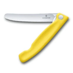 Swiss Classic 4.3" Foldable Serrated Paring Knife By Victorinox -Professional Kitchen Tool Store VF67836F8 Foldable Serrated Parer Yellow