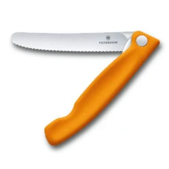 Swiss Classic 4.3" Foldable Serrated Paring Knife By Victorinox -Professional Kitchen Tool Store VF67836F9 Foldable Serrated Parer Orange