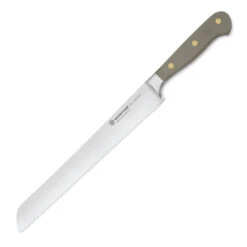 Wusthof Classic Colors 9" Double-Serrated Bread Knife -Professional Kitchen Tool Store WU1061706123 Wusthof Classic Colors 9 inch Bread Knife Velvet Oyster