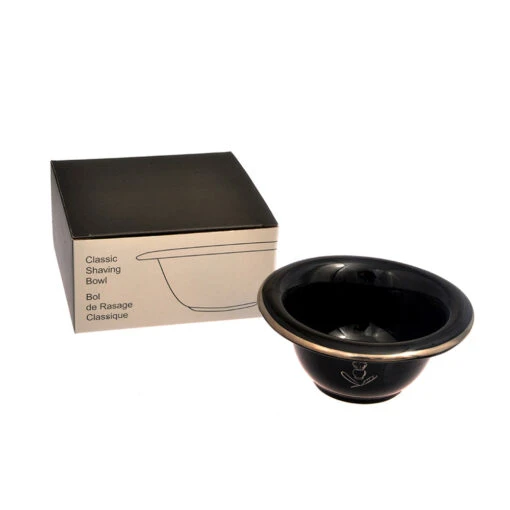 Pure Badger Shaving Bowl - Black With Silver Rim -Professional Kitchen Tool Store pbshavebowlblkx1000