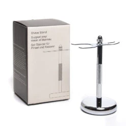 Pure Badger Shaving Stand For Double-Edge Safety Razor And Brush - Chrome