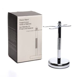 Pure Badger Universal Shaving Stand For Razor And Brush - Chrome -Professional Kitchen Tool Store pbshavestanduni box x1000 231ab5cd 14f9 496d b1f3 7d0ec9344e9c