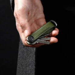 Orbitkey 2.0 Saffiano Leather Keychain -Professional Kitchen Tool Store saffiano olivelfstylx1000 2