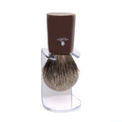 Vie-Long Silver Tip Badger Shaving Brush - Polished Bull Horn Handle